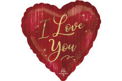 Foil Balloon - Shape - Heart - "I Love You" - Red - 45 cm